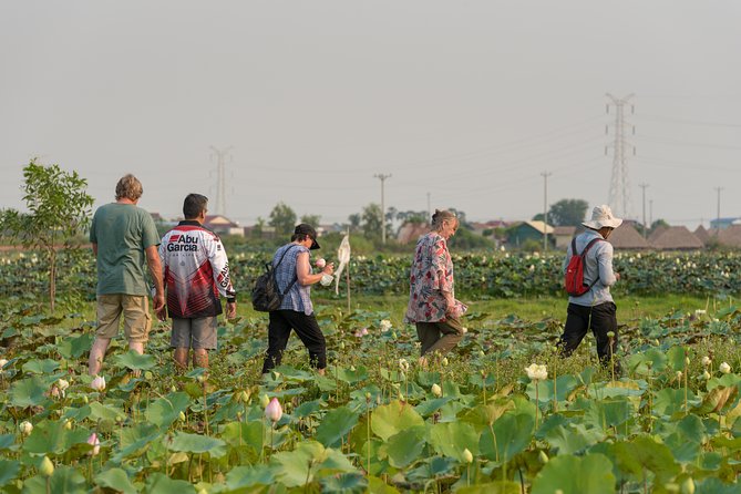 Authentic Cambodian Countryside Jeep Experience - Lotus Farm and the lotus pond stop that teaches Khmer meaning