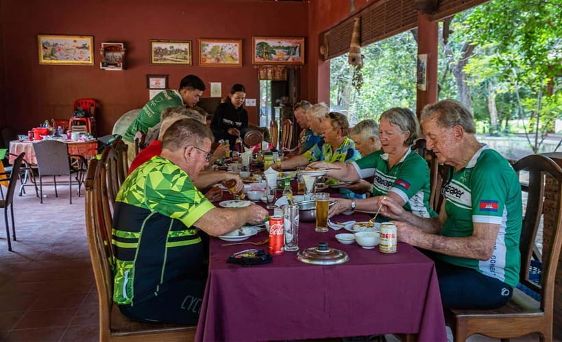 Cycle Angkor Backroad Bike Tour / E-Bike or Tuk Tuk - Angkor Thom: the gate, Bayon faces, and the stone you can read