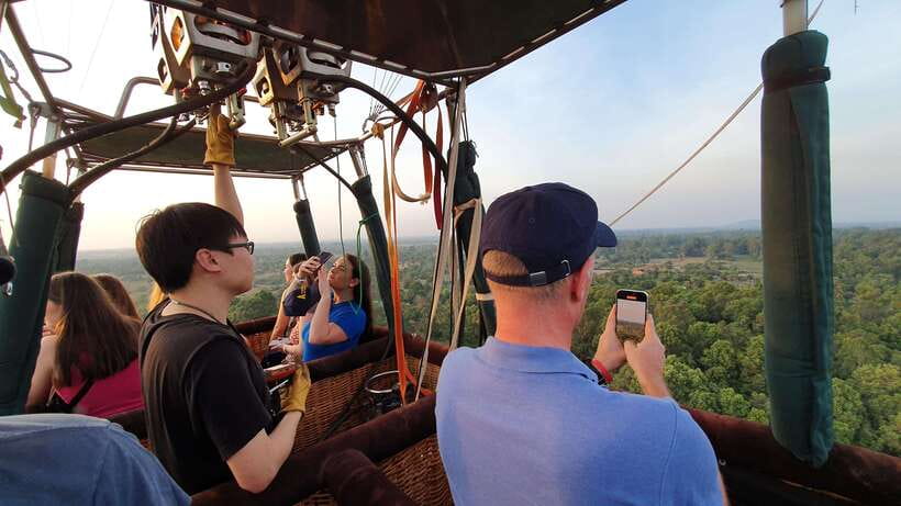 From Krong Siem Reap: Angkor Hot Air Balloon Ride w/ Pickup - What you’ll actually see: Bakong and Lolei temple area from above