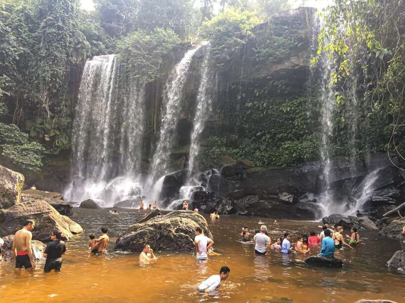 Kulen Waterfall Park with Small Groups & Guide tour - Wat Preach Angthom includes a swim, if you’re game