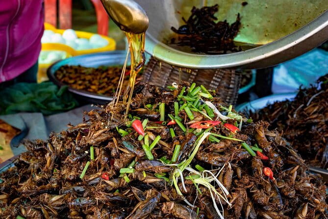 Private Taxi Phnom Penh To Siem Reap Include Floating Villages - Food moments: tarantulas, crickets, and planning for lunch