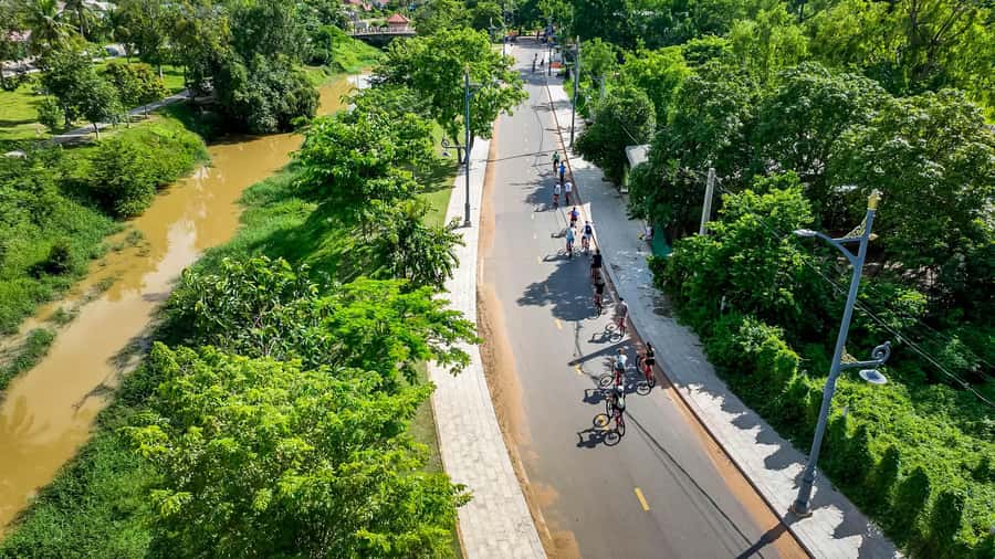 Siem Reap City Haft Day Bike Tour - Preah Ang Chek Preah Ang Chorm Shrines near Royal Independence Gardens