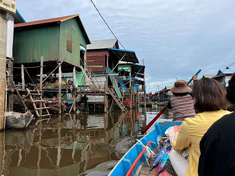 Siem Reap: Kampong Phluk and Tonle Sap Sunset Boat Cruise - Buddhist monastery on an artificial island: a quiet contrast