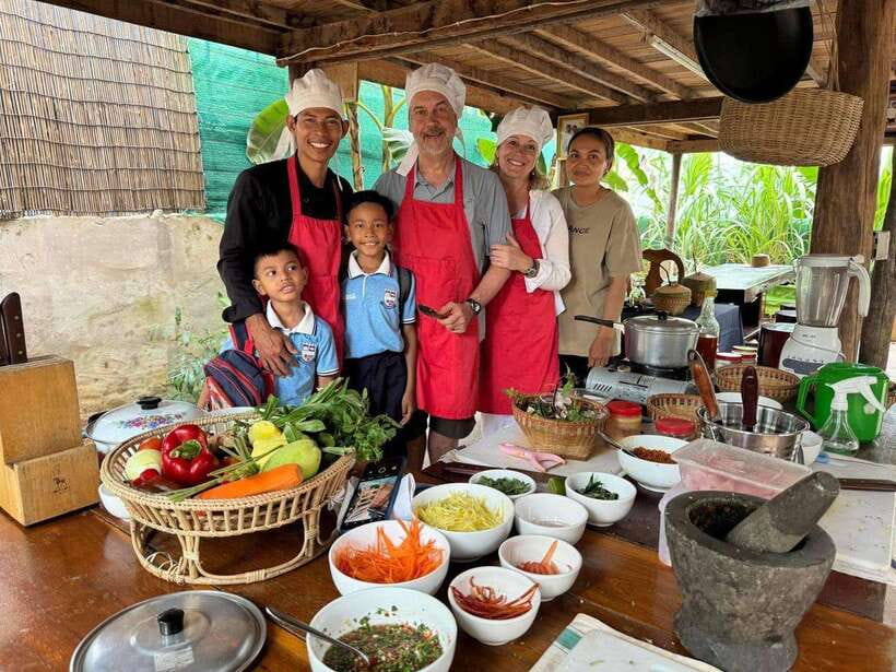 Siem Reap Khmer Cooking Class and Local Market Tour - Cooking inside a local family home, not a studio