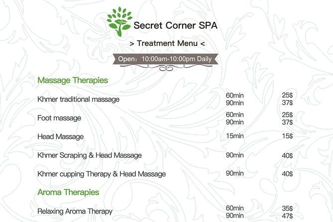 Siem Reap Luxurious Khmer Spa & Massages (Reservation ONLY) - Price and logistics, the part that can trip you up