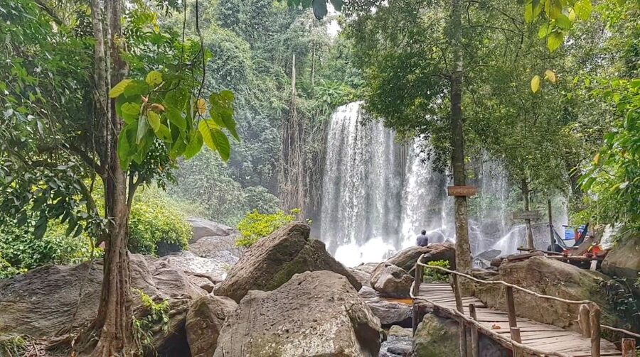 Siem Reap: Magical Kulen Mountain by Cambodiajeep - The waterfall pool swim and a cliffside panorama send-off
