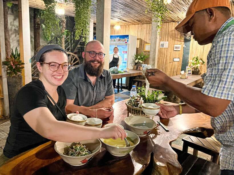 Siem Reap: Street Food Experience by Tuk-Tuk - Street 60 night market: skewers, desserts, and the insect table decision